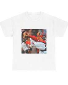 Camiseta Gráfica Casual de Fanáticos con Foto de Atleta Deportivo de Béisbol Vintage de - Blanco - Ver 1