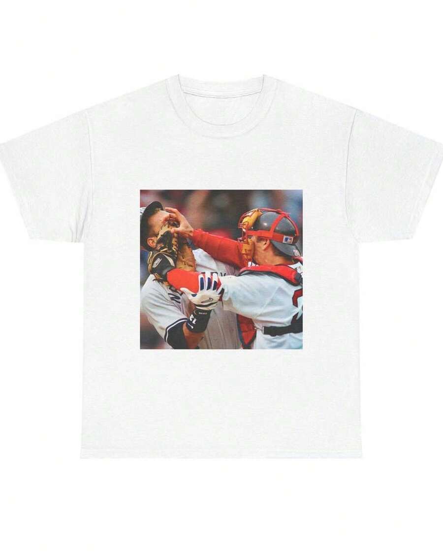 Camiseta Gráfica Casual de Fanáticos con Foto de Atleta Deportivo de Béisbol Vintage de - Blanco - Ver 1