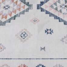 Geometric Ornament Soft Velvet Plush White Base Lavender Medallion, Area Rug 4x6, Recommended For Bedroom And Play Area - Default - View 4