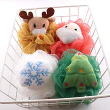 Santa Claus Cartoon Bath Ball Foaming Bath Sponge Scrubber For Kids, African Net Sponge, Bath Accessories, Back Scrubber - Multicolor - View 1