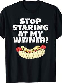 Hot Dog Eating Funny  Wo T-Shirt - 黑色 - 查看 1