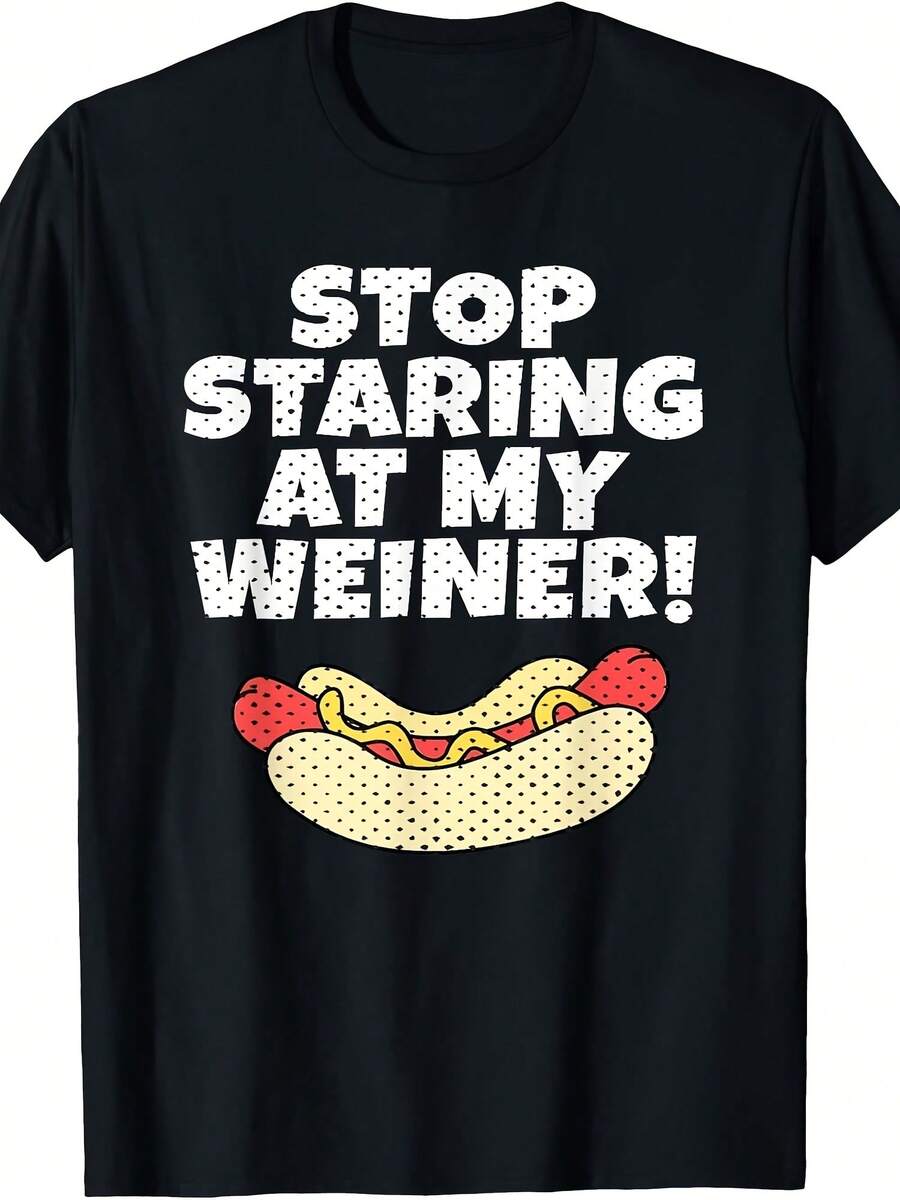 Hot Dog Eating Funny  Wo T-Shirt - 黑色 - 查看 1
