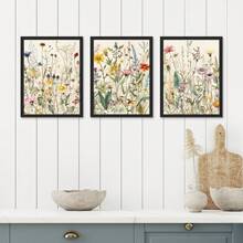 3pcs Unframed Canvas Wall Arts Posters, Featuring Colorful Little Wild Flowers, Room Aesthetic, Home Decor, Gift, For Living Room, Bedroom, Bathroom - 222 - View 5