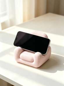 1pc Sofa Phone Holder, Textured Hard Sofa Desktop Phone Stand, Cute Slouchy Person Tablet Support Base, Cream Style Desktop Decor Ornament, Binge-Watching Phone Storage Stand, Best Gift Choice - Multicolor - View 8