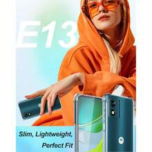 Kompatibel dengan Casing Ponsel Motorola Moto E13, Perlindungan Kamera Sudut yang Diperkuat, Casing Ponsel TPU Tipis Fleksibel Anti Benturan dan Peredam Guncangan Transparan - Clear - View 4