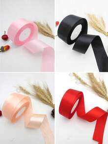 1pc Colorful Satin Ribbon, 4cm Pink Satin Ribbon, Multi-Purpose 22m Roll Rose Butterfly Ribbon, Multi-Purpose 22m Roll Rose Butterfly Bow Making Ribbon, Cake Christmas Holiday Decoration Ribbon, Lace Ribbon Flower Ribbon, Multi-Purpose Polyester Ribbon For Holiday Decoration, Handmade Crafts And Gift Wrapping, Used For Creative Crafts, Sewing, Cake Decoration And Holiday Accents - Multiple Styles - View 6