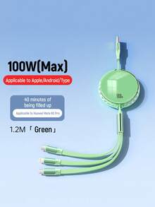 Data cable Kabel Pengisi Daya Cepat 3-in-1 100W (MAX) & Kabel Tiga-ke-Tunggal yang Dapat Ditarik, Kabel Data Pengisian Daya Kompatibel dengan iPhone 18/17/16/15/14/13/12/11 Pro Max/XS MAX/XR/XS/X/8/7 Plus/ dan Kompatibel dengan Seri , Kabel Pengisian Daya Efisiensi Universal Kompatibel dengan iPhone, Android, Adaptor Universal - MultiWarna - View 15