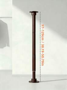 Telescopic Wardrobe Support Rod, Drill-Fixed Heavy Duty Wood Grain Closet Hanging Rod, Wall-Mounted Reinforced Expandable Clothes Support Bar, High Load-Bearing Extendable Wardrobe Storage Rod, Suitable For Wardrobes And Cabinets - Drilling - View 14
