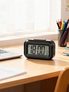 Elegant Dual-Mode Office Clock, All-In-One Alarm And Temperature Assistant, Calendar, Timer With Backlit Display, Accurate Timekeeping For Work And Daily Use, Space-Saving Solution - 1PC - View 10