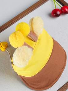 PETCIRCLE 1件寵物配件 小狗幼犬貓咪可愛百搭拍照道具裝飾 四季通用戶外帽子 蜜蜂熊造型帽 - 彩色 - 查看 5