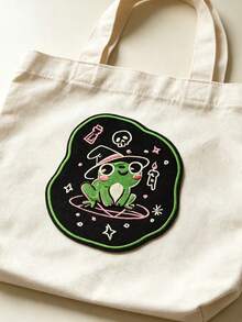 1pc/2pcs/3pcs/4pcs EduFly Witchy Frog Patch Cutesy Whimsical Art Embroidered Iron On - Multicolor - View 6