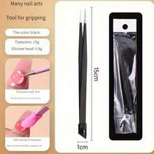 1pc/4pcs Double-Ended Nail Art Tweezers With Silicone Presser - Precise Rhinestone Application Tool, Durable And Easy-To-Use Odorless Nail Art Tool, Suitable For Nail Art Enthusiasts - Tweezers - View 10