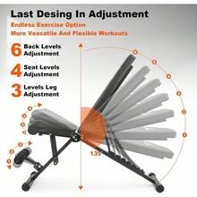 Adjustable Incline Weightlifting Platform – 660 LB Sit-Up Press With Leg Extension, Foldable Strength Training Equipment For Home Fitness Enthusiasts - Black - View 8