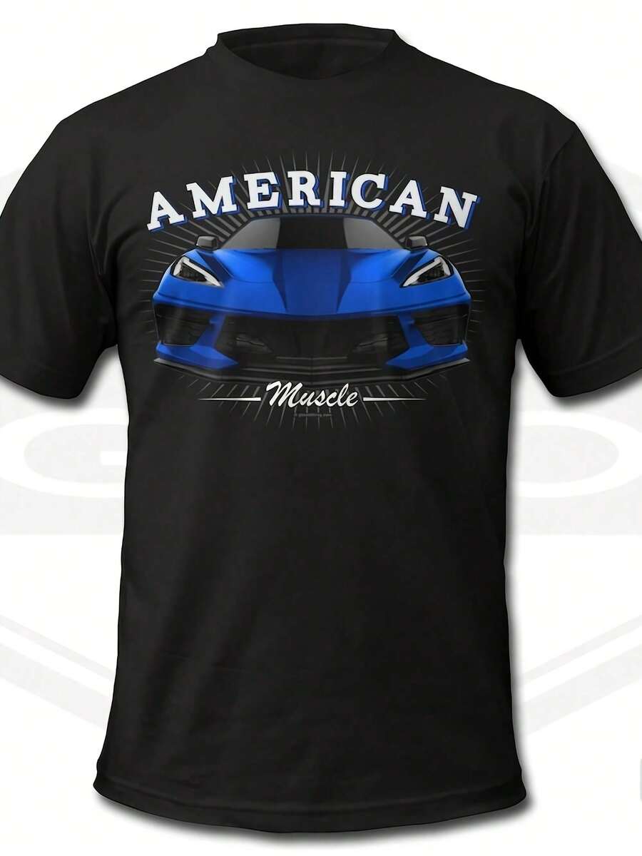 2020 Chevrolet C8 's T-Shirt - An Classic Car Fan Art - Black - View 1