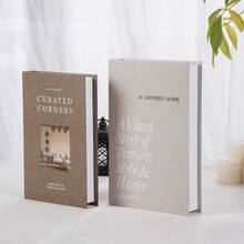 2pcs Set Exquisite Decorative Faux Books, Decorative Bookends, Suitable For Living Room, Study, Bedroom, Hotel, Coffee Table, Decoration, Photography Props, Holiday Decor - 2pcs - Imitation Linen - View 8