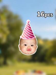 Custom Photo Birthday Banner,Multi-Style Party Hat Garland,First Birthday Party Decor, Decor,Photograph Backdrop,Family Gift, Wild One Party Theme - Multicolor - View 31