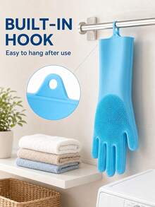 Excellent Pet Cleaning Supplies With Nubs Gentle Pet Grooming Cleaning Gloves For Dad Handy Dog Cat Bathing Shampoo Glove At Sink Scrubber Magic Dishwashing Cleanner Sponge Silicon Hair Removal Glove,Mother's Day Cat Dog Stuff Pet Supplies - 1PC - View 5