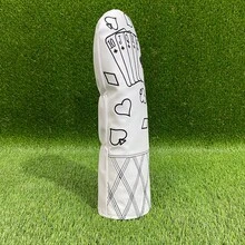 Classic Vintage Poker Pattern Wooden Putter Headcover - Premium Durable Protective Gear | Suitable For Young People & Family Golf Enthusiasts | Golf Accessories - White - View 6