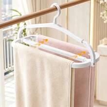 1pc Expandable Multi-Layer Clothes Hanger, Space-Saving Extendable Towel Rack Storage Organizer, Suitable For Bath Towels, Pants, Scarves, Home Closet Hanging Storage Rack - A - View 6