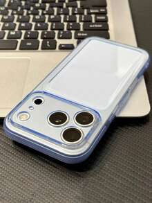 Casing Ponsel Minimalis 3D dengan Tekstur Sabun, Warna Solid, Semi-Transparan, Kompatibel dengan iPhone 17 Pro Max 17 Pro 17 16 Pro Max 16 Pro 16 15 14 13 Pro Max, Pelindung Lensa Belakang - Biru - View 1