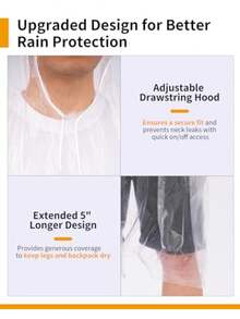 Hitituto Rain Ponchos For Adults - Extra Long Emergency Poncho With Hood, 6/12/24 Family Pack Raincoat, Home Survival Kits - Clear 6pcs - View 4