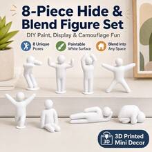 新款 3D 列印迷你辦公伴侶，上班族必備桌面裝飾，創意辦公減壓擺飾，可自定義 DIY 顏色，提升心情的裝飾品，派對與聚會裝飾，生日禮物，節日禮物，隨機動作款 - 彩色 - 查看 1