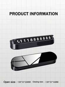 1pc Car-Shaped Temporary Parking Card Phone Number Plate Phone Number Parking Card Car Accessories - A - View 3