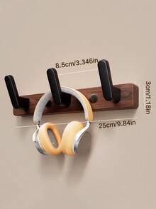 Walnut Wood Wall Mounted Coat Hooks, Storage Hanger For Bedroom Closet, Bathroom Rust-Resistant Hooks - Brown - View 14