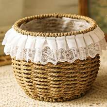 5M 白色荷葉邊蕾絲飾邊，雙層歐根紗與蕾絲緞帶，適用縫紉 DIY 手作、新娘婚紗、窗簾居家裝飾飾邊 - 蕾絲 - 查看 2
