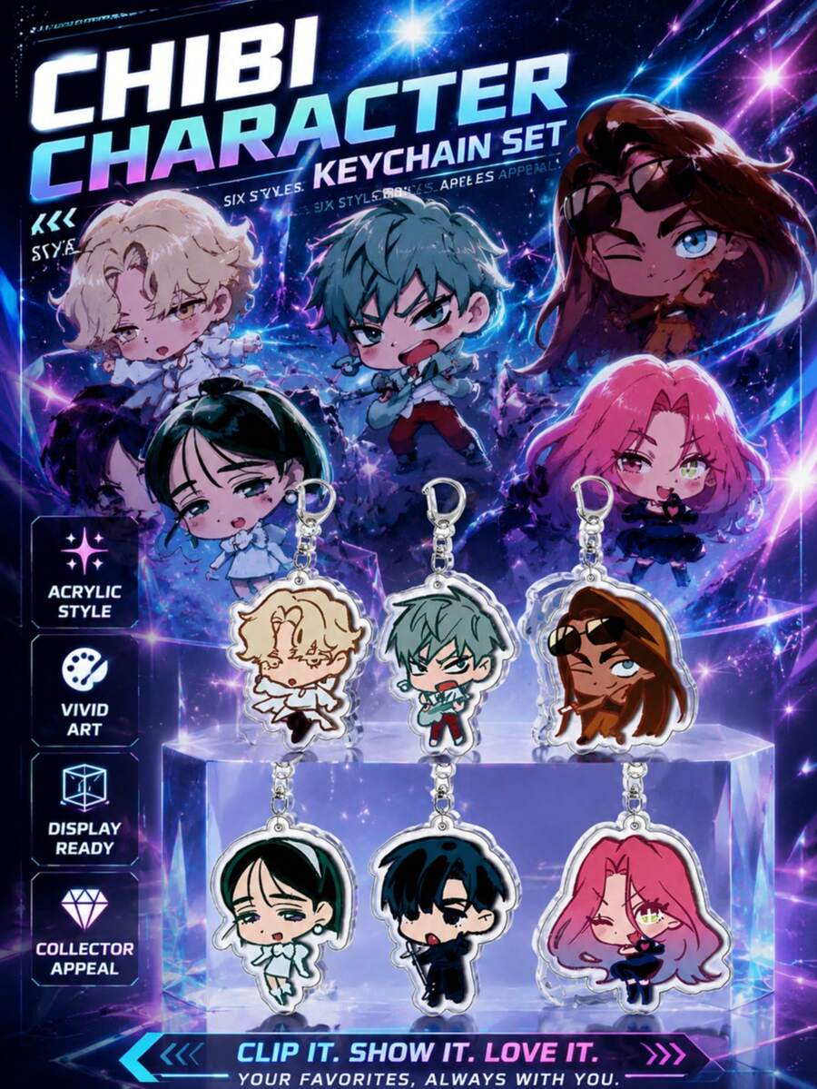1pc-Anime Character-Alien Keychain-Figurine Keychain-Keychain-Key Cover -Jewelry Decoration - Multicolor - View 1