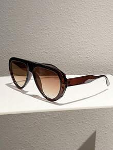 1 pieza Gafas de moda estilo piloto oversized para mujer 2026 nuevas, montura completa, gafas decorativas casuales para exteriores, accesorios de moda elegantes para viajar para damas - 3790 - Ver 17