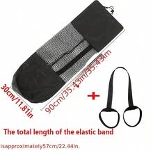 Yoga Mat Storage Set, (Storage Bag + Strap), 90*30cm Large Capacity Mesh Yoga Mat Storage Bag, With Elastic Strap Compatible With 8-10mm Yoga Mats, Portable Fitness Carry Bag, Foam Roller Storage Bag, Breathable Shoulder And Hand Carry Design, Yoga Mat Not Included - Multicolor - View 6