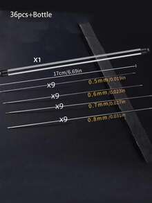 5-36件組側開孔穿珠針,易穿線,適合手工藝與DIY串珠,17cm/6.69英吋,附收納管 - 彩色 - 查看 20