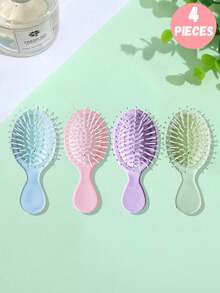 4pcs/3pcs/1pc Kids Casual Macaron Color Solid Bubble Hair Brush Set, Suitable For Travel Styling, Normal Hair Type, Salon-Grade Home & Personal Care, Children Hair Styling Tool, Ideal Gift For Kids - Multicolor - View 1
