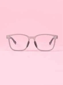 1 Pair Kids Fashion Dual-Color Silicone Non-Prescription Glasses, Suitable For 3-12 Years Old Boys And Girls, Versatile Style, Personalized Photo Posing, Comfortable And Ultra-Lightweight - Grey - View 6
