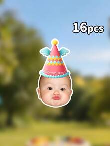 Custom Photo Birthday Banner,Multi-Style Party Hat Garland,First Birthday Party Decor, Decor,Photograph Backdrop,Family Gift, Wild One Party Theme - Multicolor - View 41