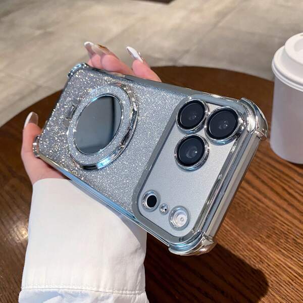 Order & Follow Store To Get Free Lanyard, Four-Corner Glitter Anti-Drop Phone Case + Lens Protector / Glitter Mirror Stand Phone Case + Hand Strap Phone Case, Compatible With Apple 17 Pro Max/16 Pro Max/15 Pro Max/14 Pro Max/13 Pro Max/12 Pro Max/11 Pro Max/XS Max/7/8 Plus, S26/25/24/32/1U, 17 Series, Honor 600 Series, P70/65/43/0 Series,
