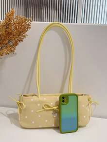 BAILEE A Stylish, Minimalist, And Cute Shoulder Bag With A Dot Pattern, A Bow-Shaped Heart Charm, Perfect For Outfits And As A Gift Option. - Multicolor - View 11