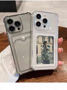 Daily Commute Essential, Durable Transparent TPU Phone Case With Built-In Card Slot, Suitable For Men And Women, Anti-Drop, Anti-Slip, Scratch-Resistant, Compatible With Apple 17/17 Air/17 Pro/17 Pro Max, 16/15/14/13/12/11/Pro/Pro Max/Plus, S20-S25 Series - Birthday Gift, Holiday Gift, Best Friend Gift - Clear - View 2