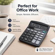 Commercial Black 12-Digit Calculator, Large LCD Display Panel, Suitable For Office Accounting, Student Advanced Math Calculations, Long-Lasting Solar Powered Calculator - Calculator - Black - View 9
