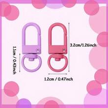 50-200pcs Random Color Bright Metal Keychain Hooks, Durable Swivel Clasp, Suitable For DIY Jewelry And Bag Accessories, Cute Y2K Style - Keychain - View 9