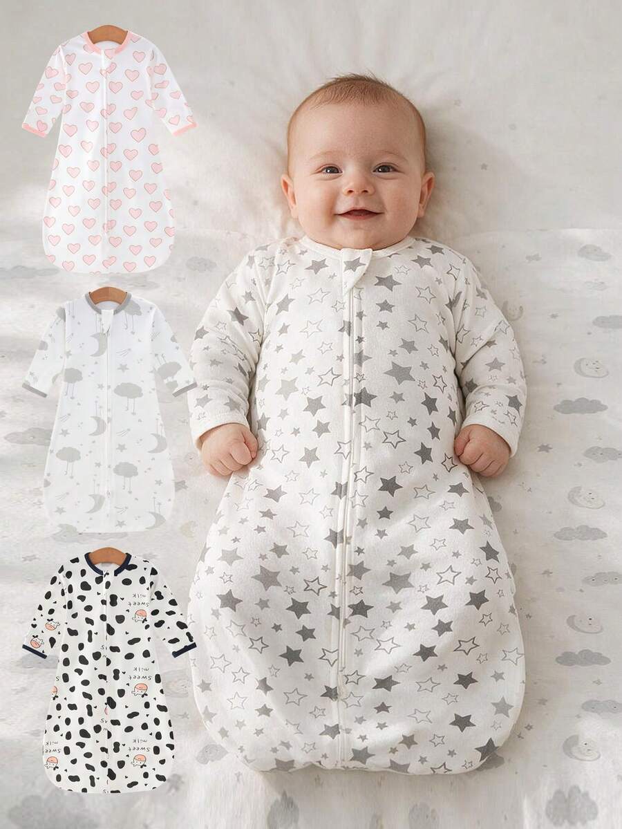 1PC/2PCS Soft & Comfortable Newborn Swaddle Blanket, Recommended For Summer Use, Suitable For Boys & Girls, Easy To Wrap, Fits 3-6 Months Infants, Suitable For Outdoor Travel And Various Scenarios, Newborn Essentials List - Multicolor - View 1