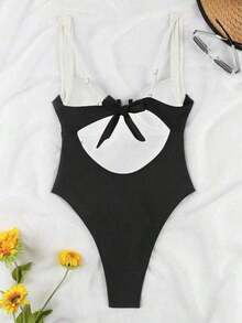 Women Bikini Sets - Black and White - View 3