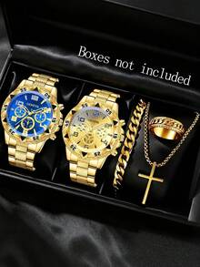 4/5pcs Men's Quartz Watch With Fashion Accessories Set, Casual Daily Versatile, Best Gift Choice - Set - View 12
