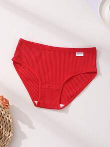 7 Pcs Women's Ribbed Cotton Panties Sexy Low Waist Ladies Briefs Comfortable And Breathable Sports Underwear - 彩色 - 查看 3