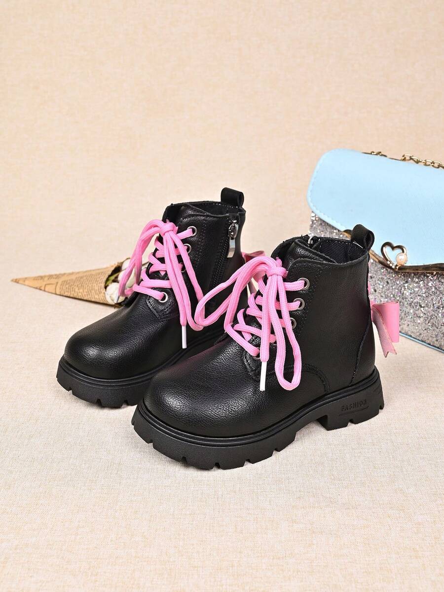 Children's Fashion New Boots With Bowknot Decoration - Black - View 1