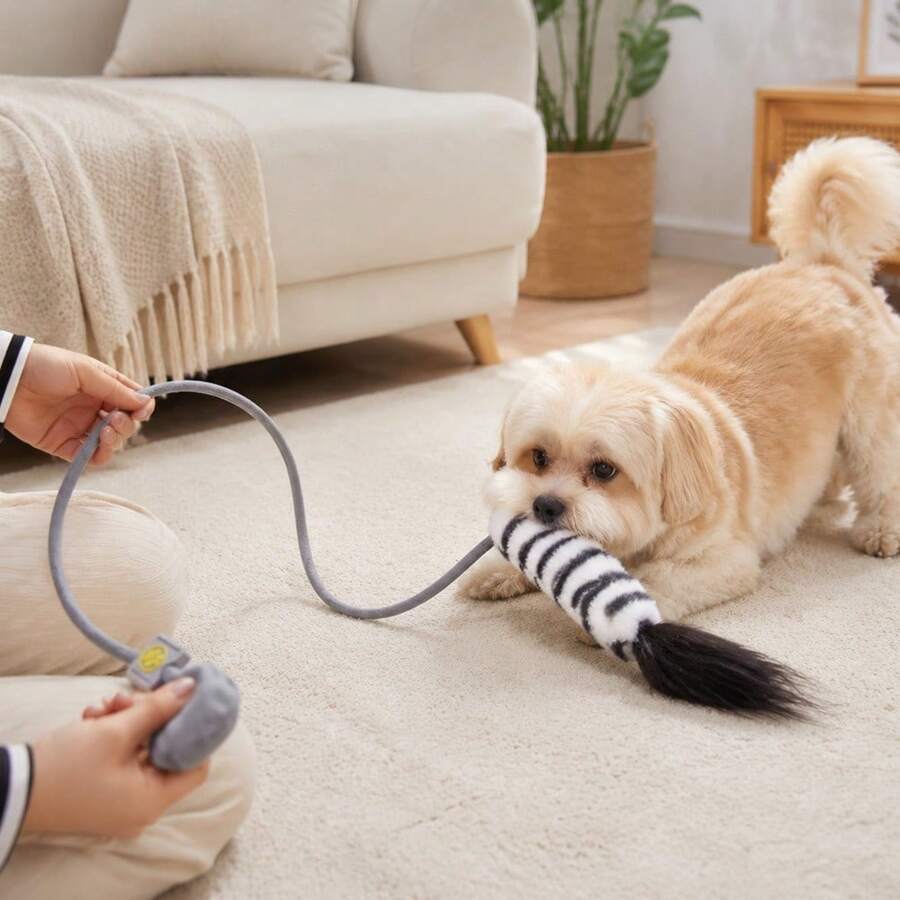 Pet Cat Teaser Toy, Pet Toy Suitable For Cats And Small Dogs Daily Play And Interaction, Creative Funny Horse Tail Cat Tail Toy With Squeezable Air Bladder, Fish Toy