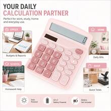 Commercial Black 12-Digit Calculator, Large LCD Display Panel, Suitable For Office Accounting, Student Advanced Math Calculations, Long-Lasting Solar Powered Calculator - Calculator - Black - View 4