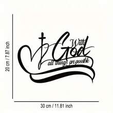 Decoración de pared de metal con inscripciones religiosas y patrón de cruz - 1 - Ver 3