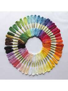 150 Colores de Hilo para Punto de Cruz, 100 Colores de Hilo para Bordar, 50 Colores de Hilo de Poliéster para Bordar, Accesorios de Tejido DIY, Adecuado para Principiantes, Colores Aleatorios - Multicolor - Ver 10
